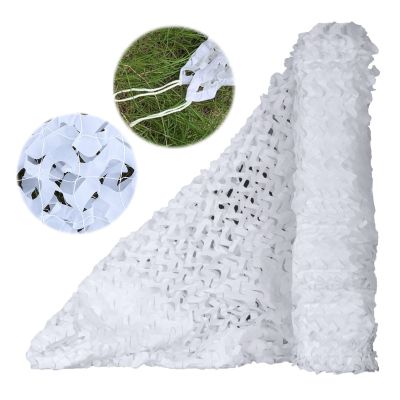 Reinforced Camouflage Net, White, Sunscreen Camo Netting, Military Net, Shade Decorative Net for Outdoor Garden Pergola, Car Cover, Hunting Camouflage Net, Customizable,White-4x6m(13.1*19.7ft)