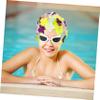 SEWACC Floral Petal Ladies Bathing Swim Cap Flower Swim Cap Washable Women Swimming Hat for Long/Short Hair (Colorful) view 4