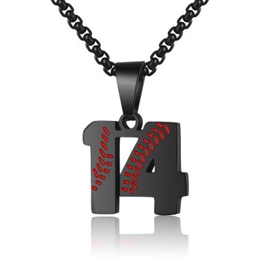 AIAINAGI Baseball Number Necklace for Men 00-99 Athletes Jersey Number Necklace Stainless Steel Chain Baseball Charm Pendant Personalized Baseball Gift for Men14