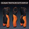 Triathlon Suits Mens One-Piece Sleeveless Trisuits Skin Wet Suit for Running Cycling Swimming Orange view 3