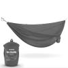 KAMMOK: Roo Double Hammock | Made from Strong & 100% Recycled Water Resistant Ripstop Fabric | Comfortable, Packable, Lightweight (Lifetime Adventure Grade Warranty), Granite Gray view 2