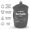 KAMMOK: Roo Double Hammock | Made from Strong & 100% Recycled Water Resistant Ripstop Fabric | Comfortable, Packable, Lightweight (Lifetime Adventure Grade Warranty), Granite Gray view 3