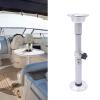 Table Pedestal Stand 19.7"-28.3" Adjustable with Removable Base, Silver, Aluminum + ABS, for RV Marine Boat view 1