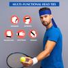 WILLBOND 12 Pieces Unisex Tennis Tie Headband, Dry Head Tie Sport Tie Back Headband for Basketball, Running, Tennis, Karate, Athletics (Blue, Black) view 4