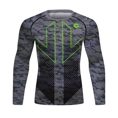 Red Plume Men's Compression Sports Shirt Cool Lightning Running Long Sleeve Tee