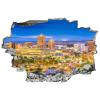3D Broken Wall Stickers Stickers Albuquerque, New Mexico, USA Downtown Cityscape at 2 36 x 24 Inch Removable Wall Decal, Peel and Stick Landscape Wall Decor for Bedroom Living Room, Mural Art for view 2