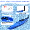 Goplus Single 12 FT Sit-in Kayak, Touring Fishing Keel Kayaks W/Aluminum Paddle, Detachable Rudder, Storage Bin, Cup Holder, Lightweight One Person Recreational Ocean Kayak for Adults view 2