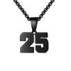 Susook Number Necklace for Boy Black Athletes Number Stainless Steel Chain 00-99 Number Charm Pendant Personalized Sports Jewelry for Men Basketball Baseball Football(25) Over 18 years old view 1
