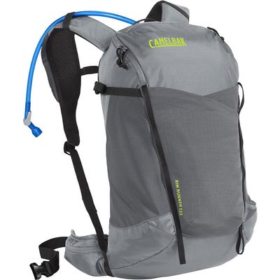 CamelBak Rim Runner X22 Hiking Hydration Backpack with 1.5L Crux Reservoir, Grey Flannel/Lime Punch
