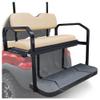 Club Car Precedent (2004 and up) Golf Cart Rear Seat Kit For Onward and Tempo Challenger HD 1.25 Frame Flip Up Cargo Back Seats Cushions Accessories Parts with Struts (Buff Tan) view 1