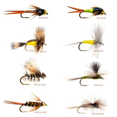 Outdoor Planet 26 Favorite Trout Fly Fishing Flies Assortment | Dry, Wet, Nymphs, Caddis Fly Lures | Size #10 - #18
