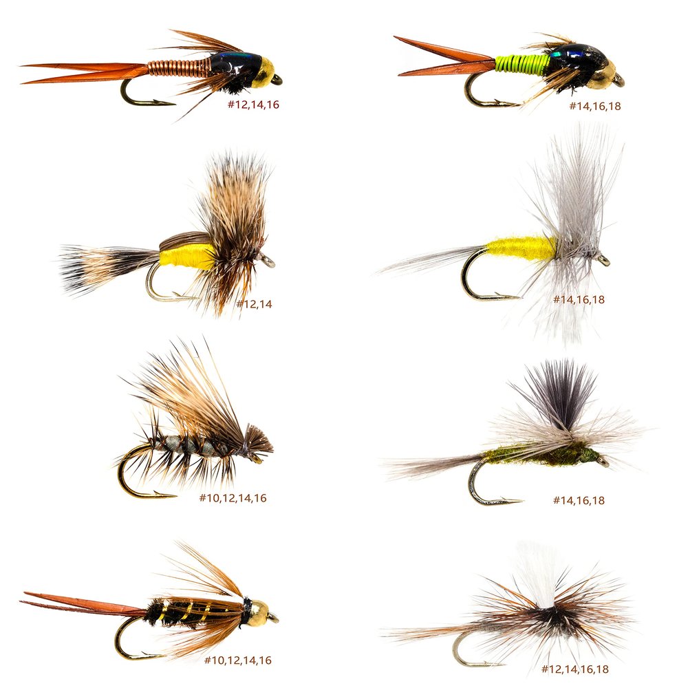Outdoor Planet 26 Favorite Trout Fly Fishing Flies Assortment | Dry, Wet, Nymphs, Caddis Fly Lures | Size #10 - #18