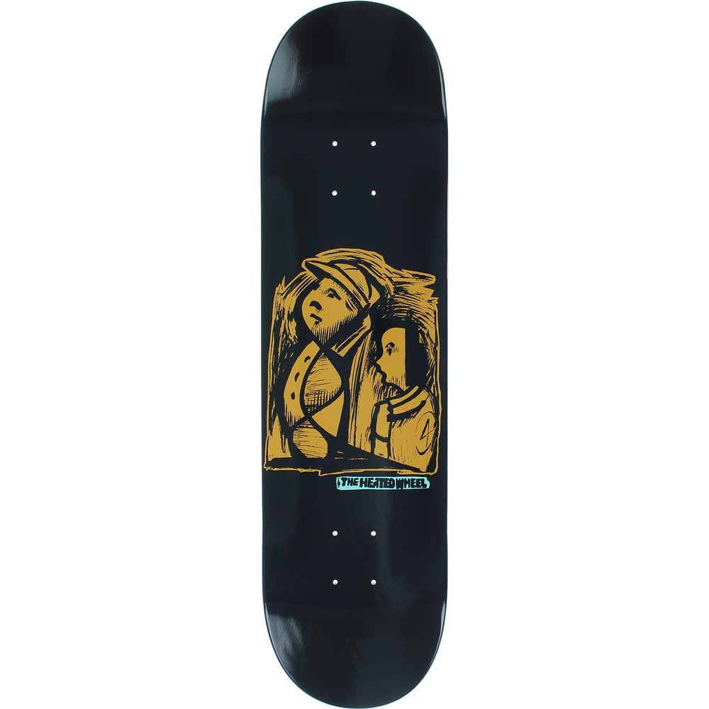 The Heated Wheel Frontier Skateboard Deck -8.0 Black/Orange - Assembled AS Complete Skateboards