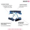 Ocun FLIT 3 Rock Climbing Harness | Lightweight, Breathable 3 Buckle Half Body Safety Harness for Rappelling | 4 Gear Loops for Belaying | Adjustable Climbing Belt, BlueMidnight, M view 2