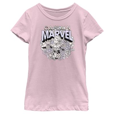 Marvel girls Marvel Universe Captain Marvel Spring Short Sleeve Tee T Shirt, Light Pink, X-Small US