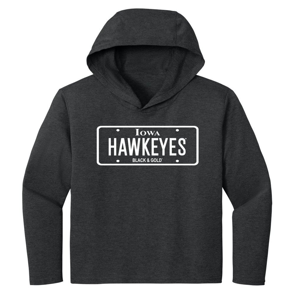CornBorn Womens Iowa Apparel - Blackout Hawkeyes License Plate - Black - 2X