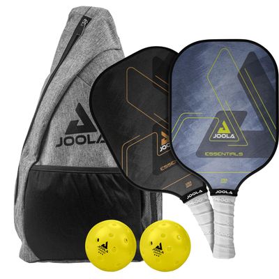 JOOLA Pickleball Paddles & Sets  Agassi Shape or Essentials  Fiberglass or Carbon Fiber Surface  UPA-A & USAP Approved  Single Paddle or Pickleball Set with Balls & Bag  Enhanced Spin & Control
