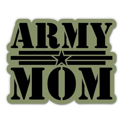 Army Mom Green Stickers - 2 Pack - Waterproof Vinyl for Car, Phone, Water Bottle, Laptop - Army Mom Decals (2-Pack)