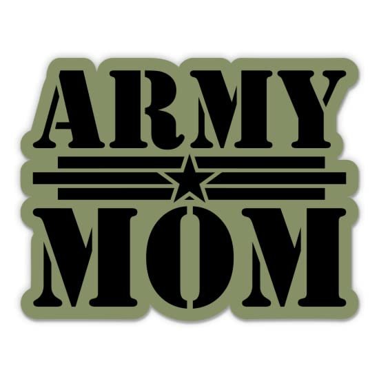 Army Mom Green Stickers - 2 Pack - Waterproof Vinyl for Car, Phone, Water Bottle, Laptop - Army Mom Decals (2-Pack)