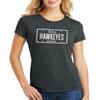 CornBorn Iowa Tshirt - Women's Premium Tri-Blend Blackout Hawkeyes License Plate Tee - Black Frost - 2X view 1