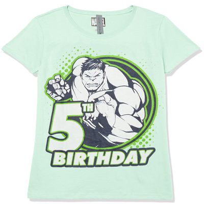 Marvel girls Marvel Classic Hulk 5th Badge Short Sleeve Tee T Shirt, Mint, X-Small US