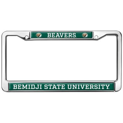 Bemidji State Beavers Logo Full Size Standard License Plate Metal Frame