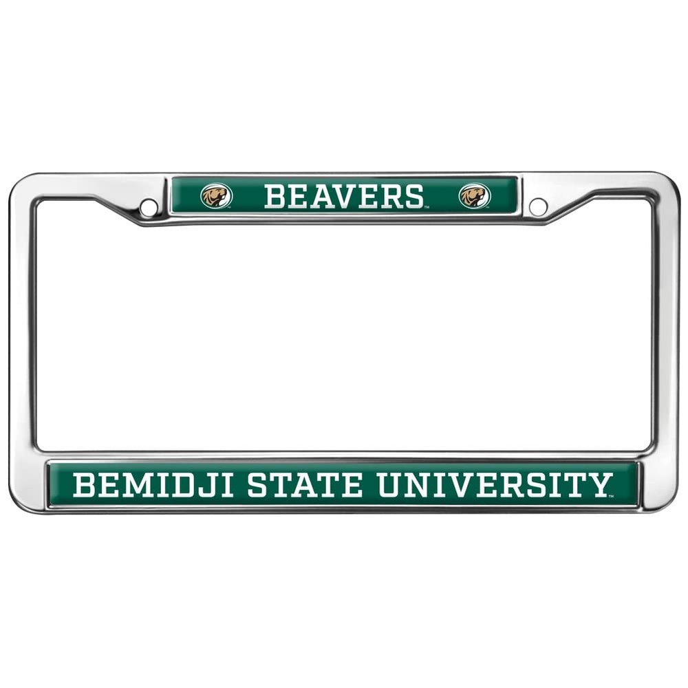 Bemidji State Beavers Logo Full Size Standard License Plate Metal Frame