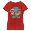 Marvel girls Marvel Seasonal 4 Super Hero Yay Short Sleeve Tee T Shirt, Red, X-Small US view 1