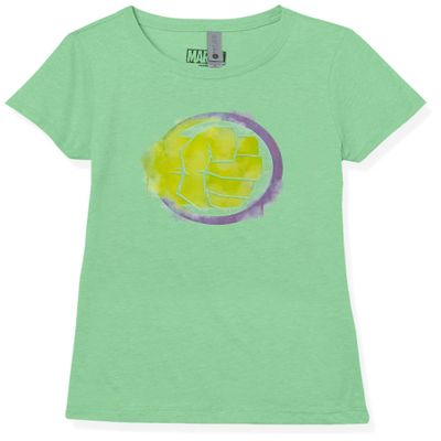 Marvel girls Marvel Hulk Spray Logo Short Sleeve Tee T Shirt, Green Apple, Large US