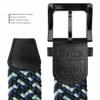 2 Count Men's Stretch Belt Braided Elastic Stretch Belt Casual Weave Canvas Fabric Woven Belt 1-3/8" Wide (Black/Blue/Navy, S) view 3