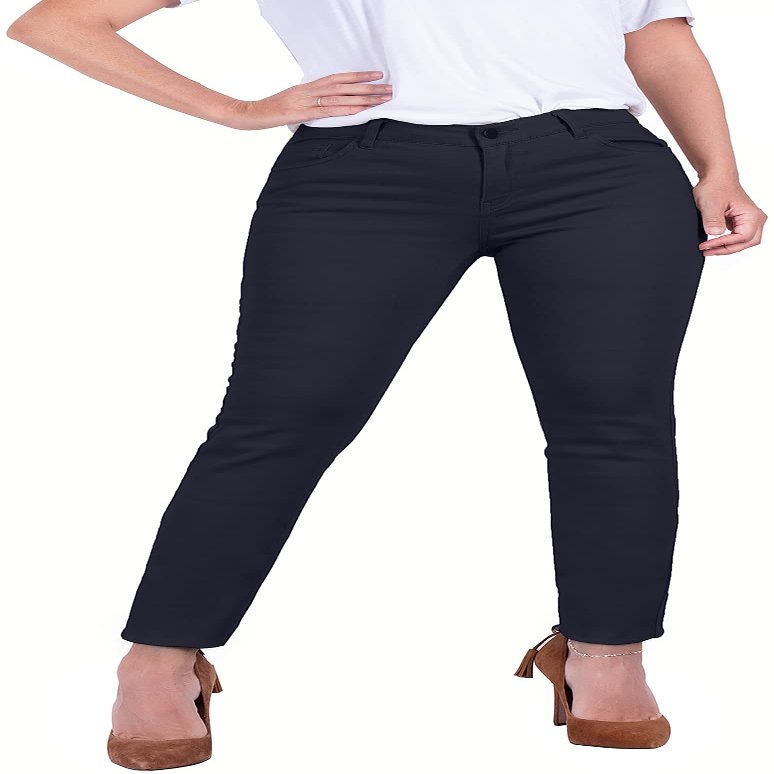2Luver Women's School Uniform Pants with 5 Pocket Mid-Rise Classic Work Navy 11