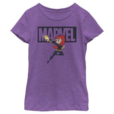 Marvel girls Marvel Classic Brick Widow Short Sleeve Tee T Shirt, Purple Berry, X-Small US