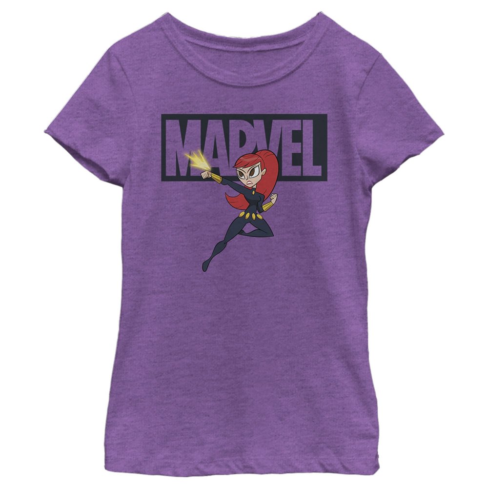 Marvel girls Marvel Classic Brick Widow Short Sleeve Tee T Shirt, Purple Berry, X-Small US
