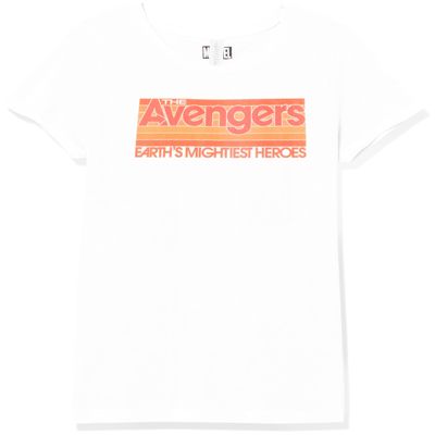 Marvel girls Marvel Classic Happy First Day of School Short Sleeve Tee T Shirt, White, X-Small US