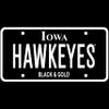 CornBorn Iowa Womens Tee - Blackout Hawkeyes License Plate Shirt - Black - Large view 2