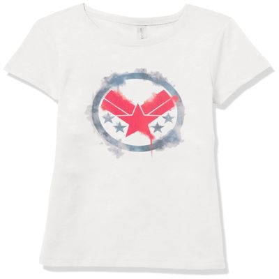 Marvel Girl's War Machine Spray Logo T-Shirt, White, X-Large