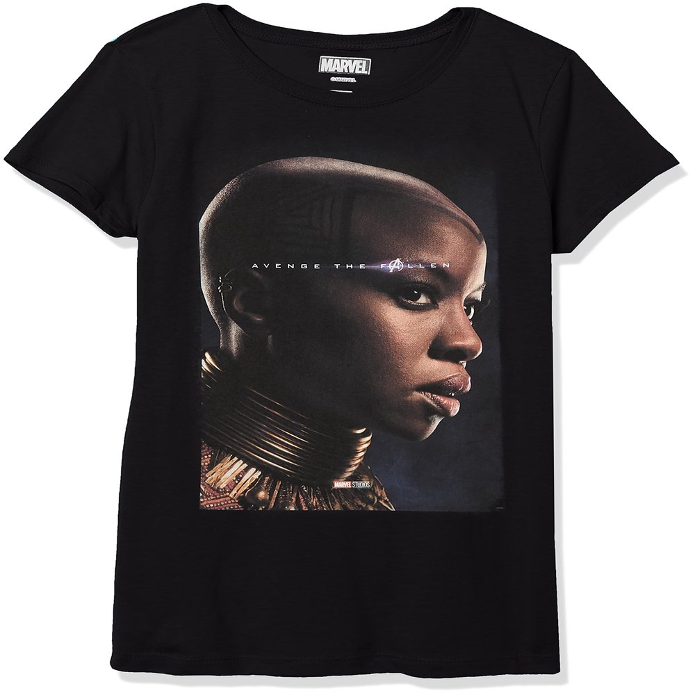 Marvel Girl's Okoye Avenge T-Shirt, Black, Small