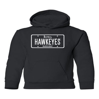 CornBorn Iowa Youth Apparel - Blackout Hawkeyes License Plate - Black - M