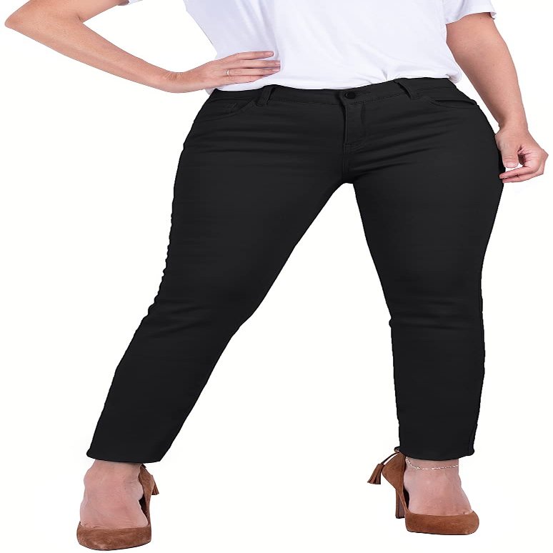 2Luver Women's School Uniform Pants with 5 Pocket Mid-Rise Classic 6bfa Work Black 7