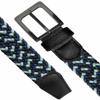 2 Count Men's Stretch Belt Braided Elastic Stretch Belt Casual Weave Canvas Fabric Woven Belt 1-3/8" Wide (Black/Blue/Navy- Black/Gray/White, M) view 2