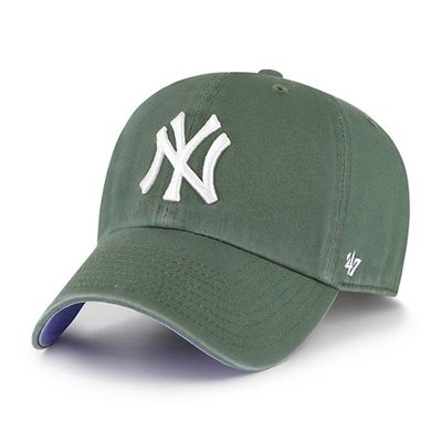 '47 New York Yankees Adjustable Cap Clean Up MLB, Moss Green, White, Lavender, One Size