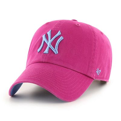 47 New York Yankees Ballpark Clean Up Dad Hat Baseball Cap - Orchid Pink One Size