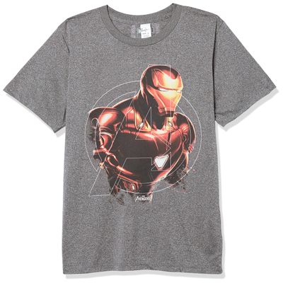 Marvel Kid's Iron Hero T-Shirt, Charcoal Heather, Large