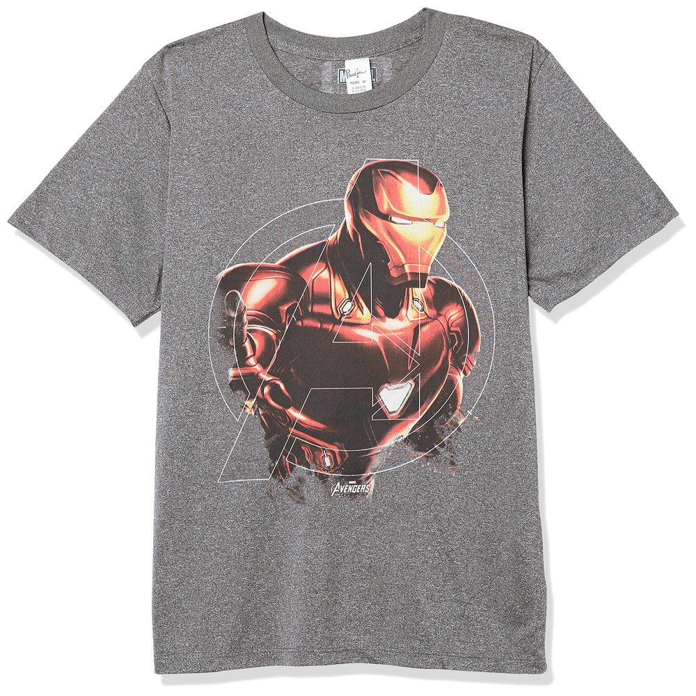 Marvel Kid's Iron Hero T-Shirt, Charcoal Heather, Large