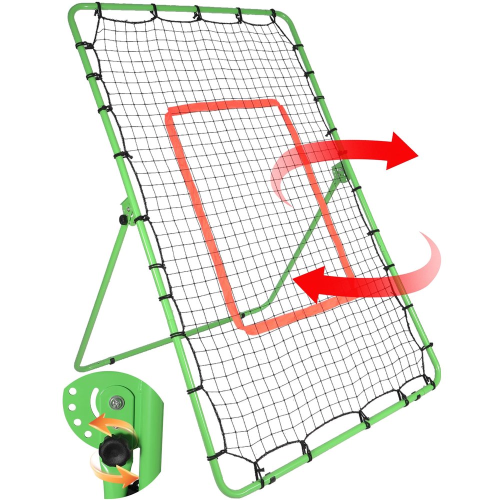 Lineslife Pitchback Baseball Trainer,6x4FT Adjustable Baseball Rebounder Net for Softball Lacrosse, Pitching Throwing Catching Trainer Gifts,Green