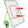 Lineslife Pitchback Baseball Trainer,6x4FT Adjustable Baseball Rebounder Net for Softball Lacrosse, Pitching Throwing Catching Trainer Gifts,Green view 1