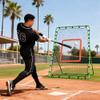 Lineslife Pitchback Baseball Trainer,6x4FT Adjustable Baseball Rebounder Net for Softball Lacrosse, Pitching Throwing Catching Trainer Gifts,Green view 2