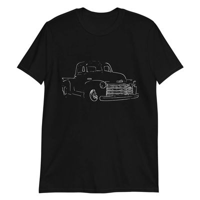 1951 Chevy 3100 Antique Truck Art Short-Sleeve Unisex T-Shirt Black