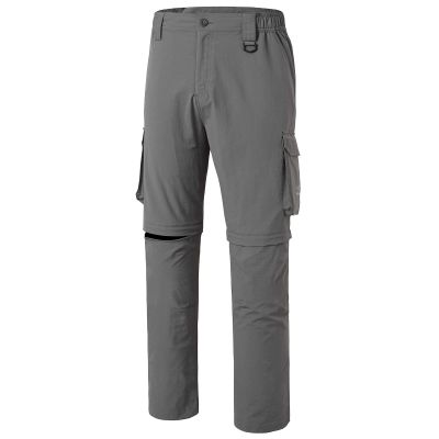 BASSDASH Mens Outdoor Quick Dry Convertible Pants Zip-Off Water Resistant Lightweight Fishing Hiking Cargo Shorts UPF50+ Dark Grey