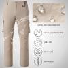 BASSDASH Mens Outdoor Quick Dry Convertible Pants Zip-Off Water Resistant Lightweight Fishing Hiking Cargo Shorts UPF50+ Khaki view 3